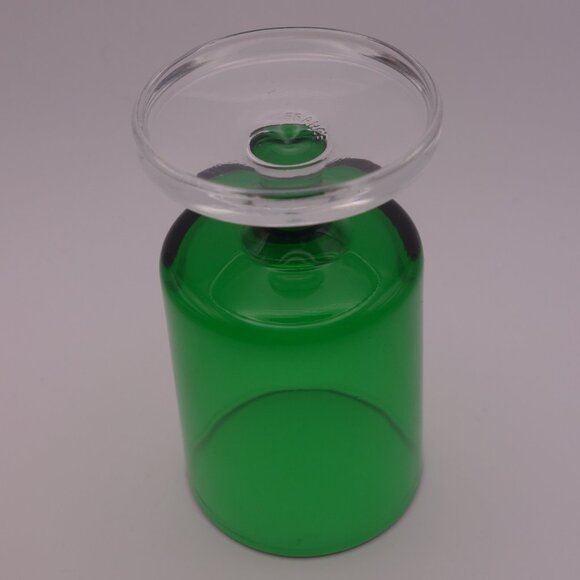 One(1) Green Glass with Circular Stem Base France - Picture 5 of 14